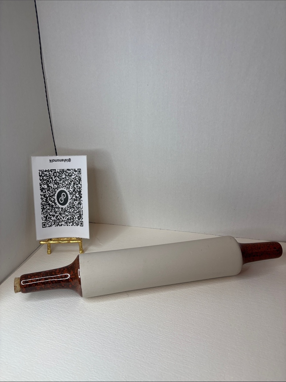 Vintage Stoneware Bisque Finish Water Filled Rolling Pin